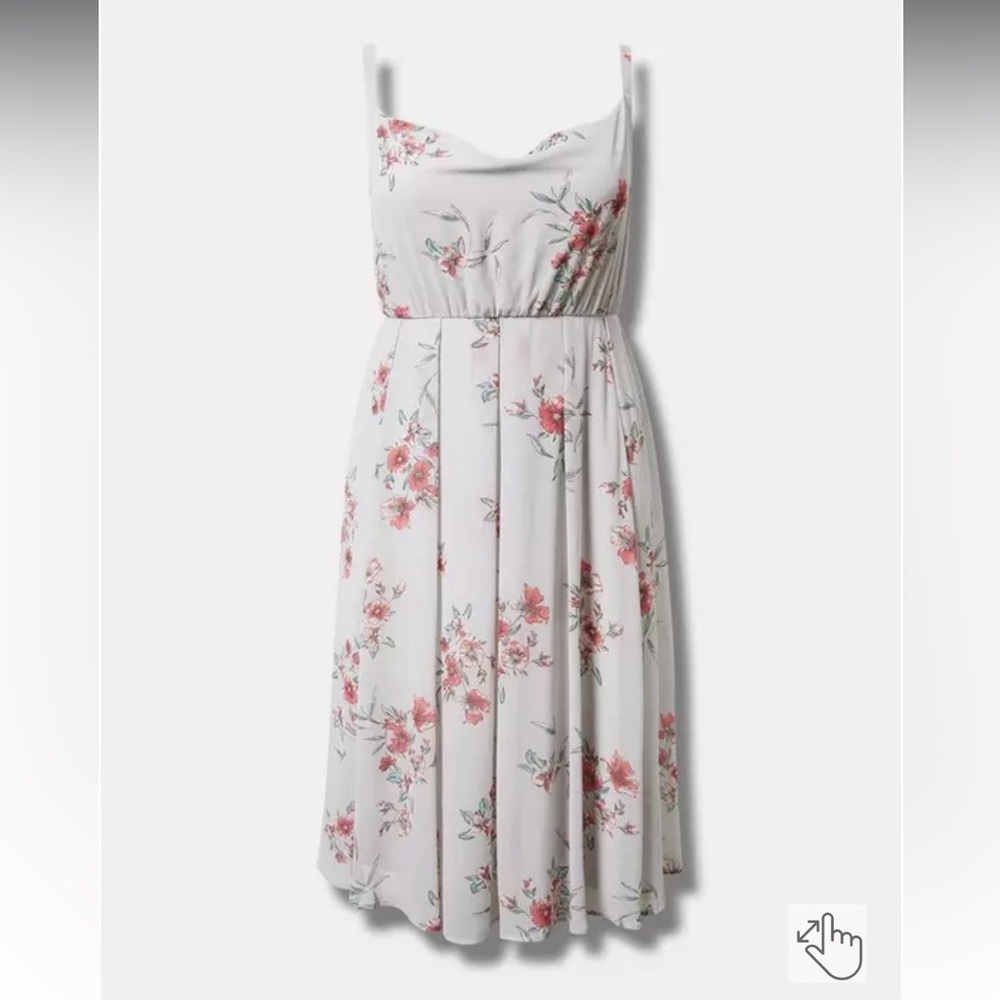 Torrid Gray and Pink Floral Dress